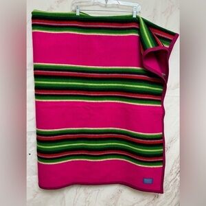 VTG Beaver State Pendleton Woolen Mills Striped Plush Blanket 60" x 74"